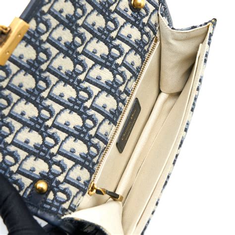 Small Dioraddict Flap Bag Blue Dior Oblique Jacquard 